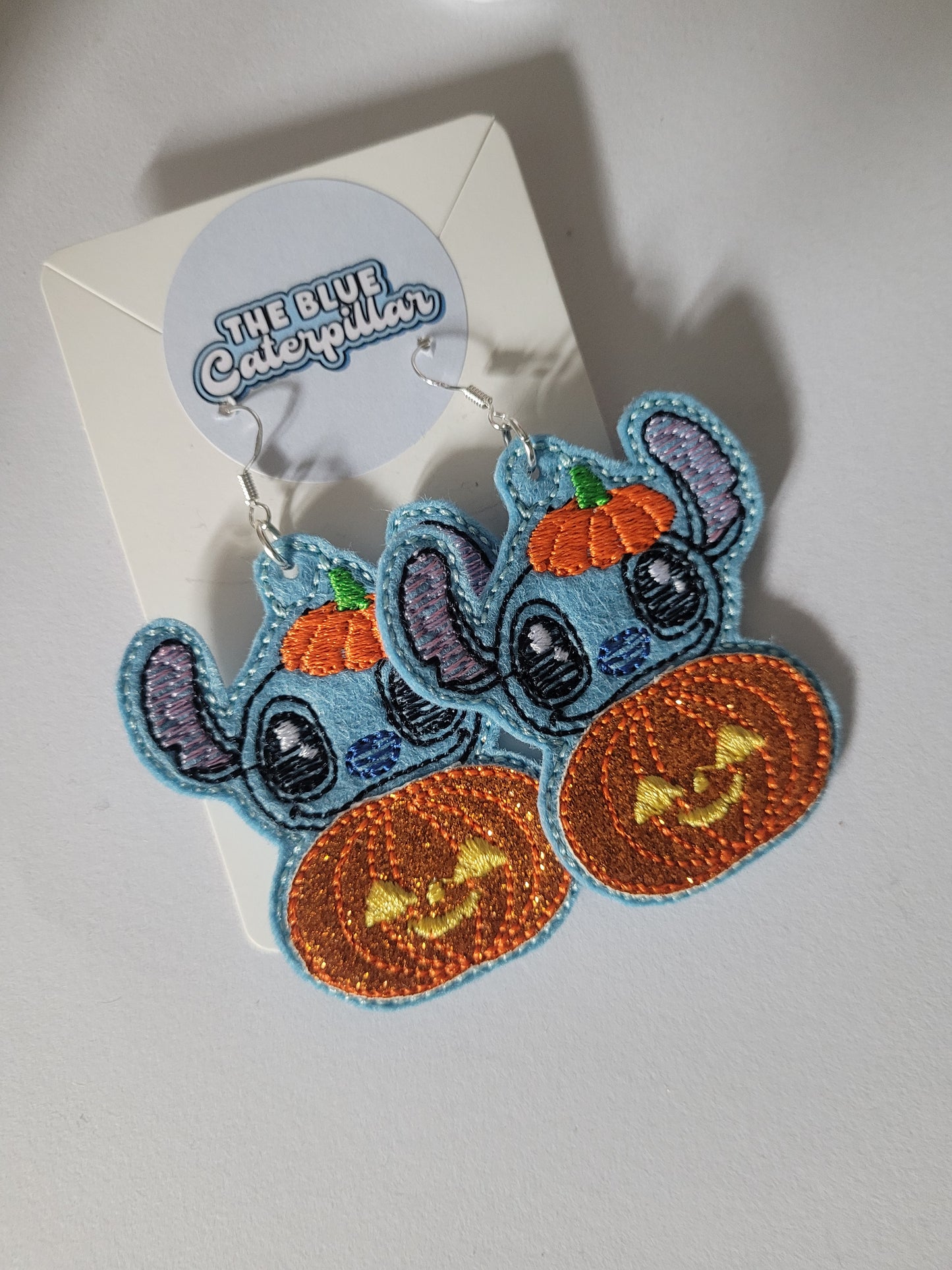 Stitch pumpkin earrings