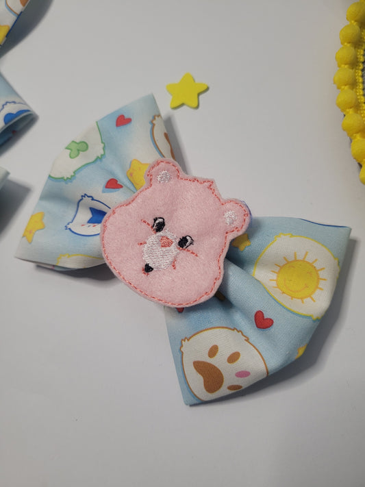 Rainbow bear embroidered bowtie