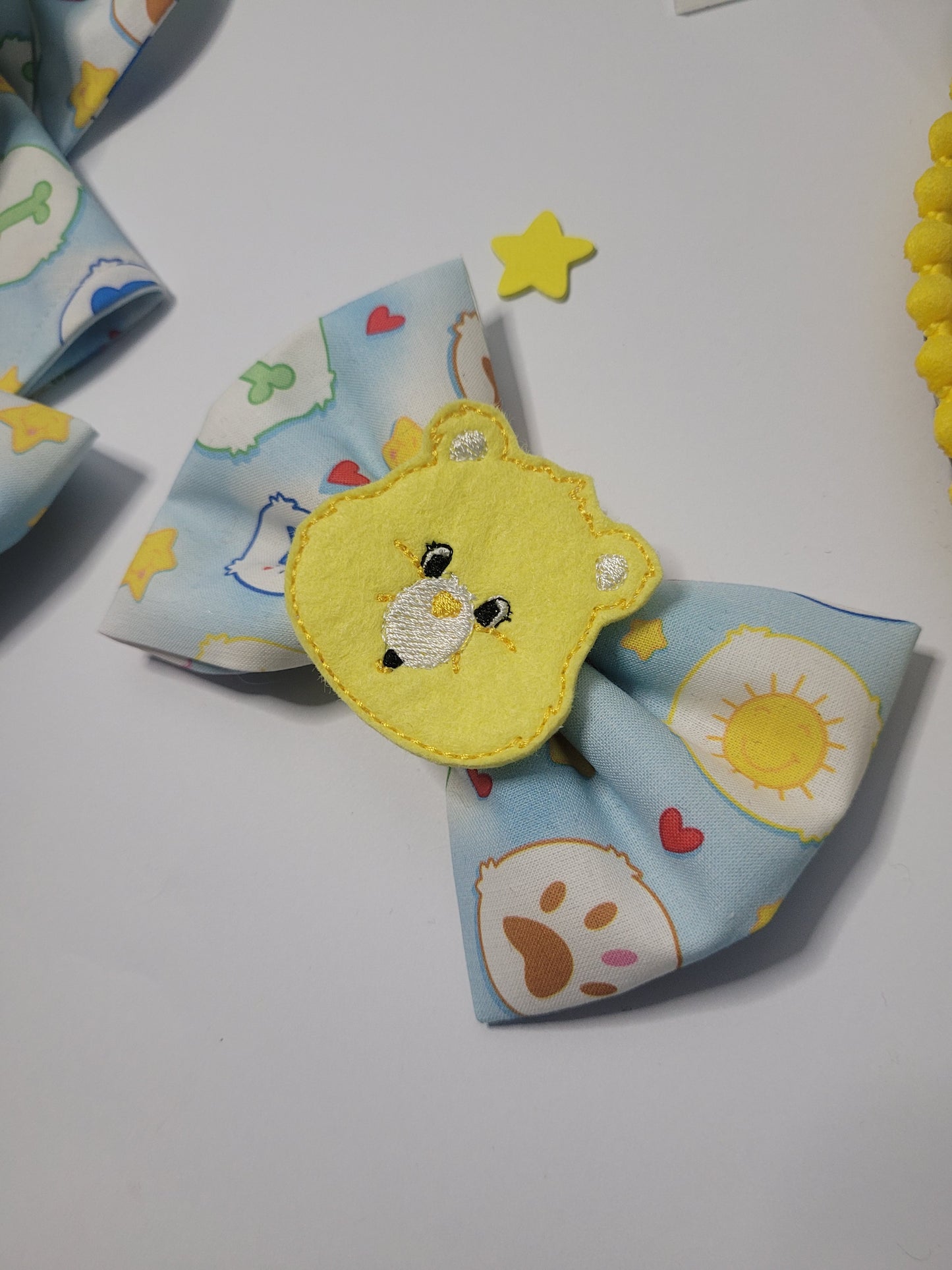 Rainbow bear embroidered bowtie