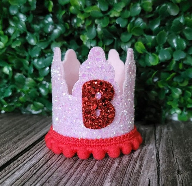 Initial glitter crown