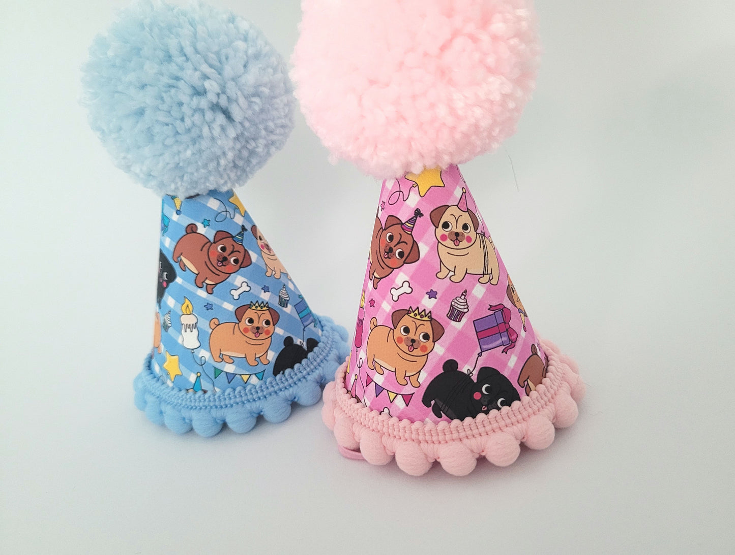 Birthday pug party hat