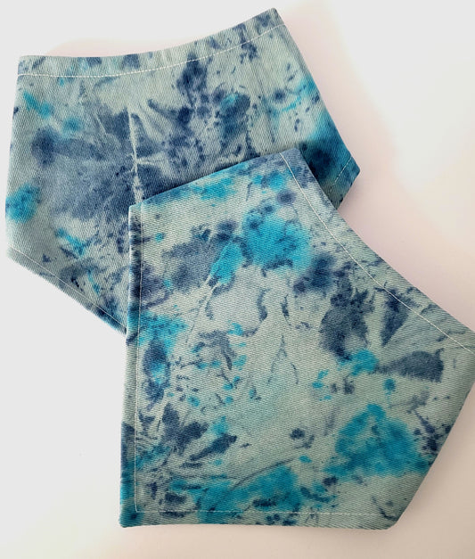 Blue Denim dreams tye dye bandana (add your own patches)