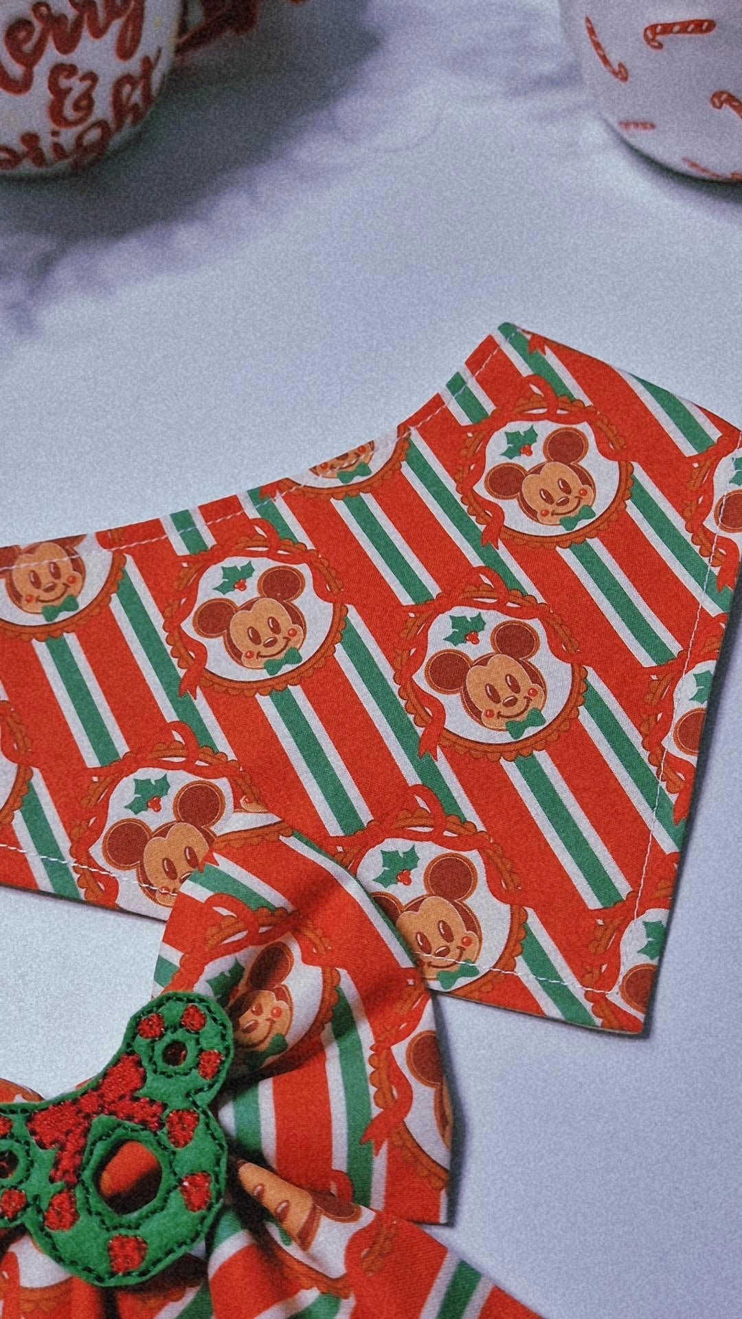 Christmas mouse frame bandana