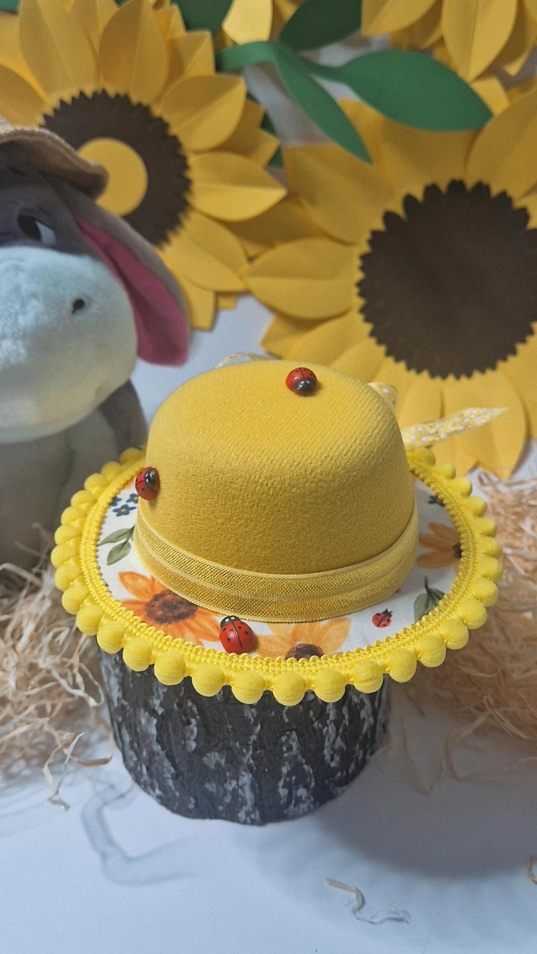 Ladybirds and sunflowers bowler hat