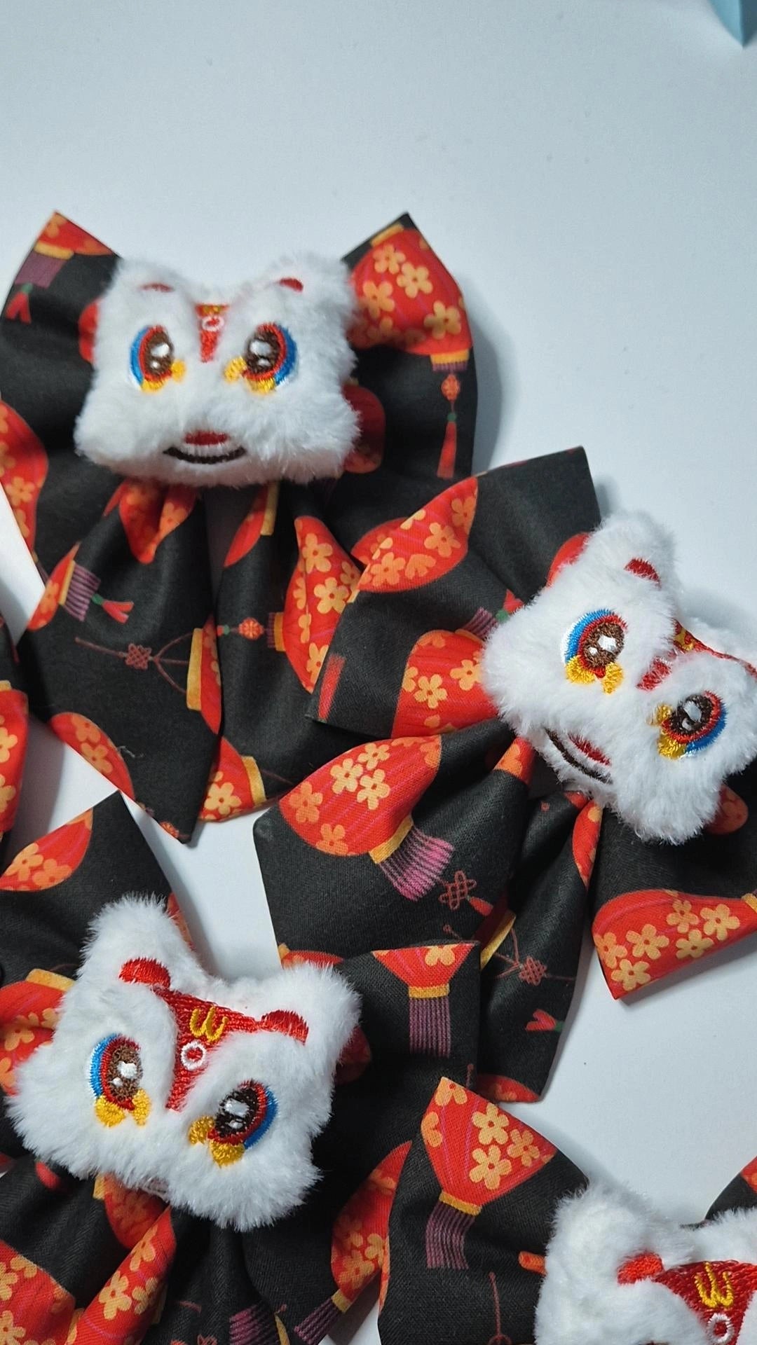 Chinese new year embroidered plush sailor bow