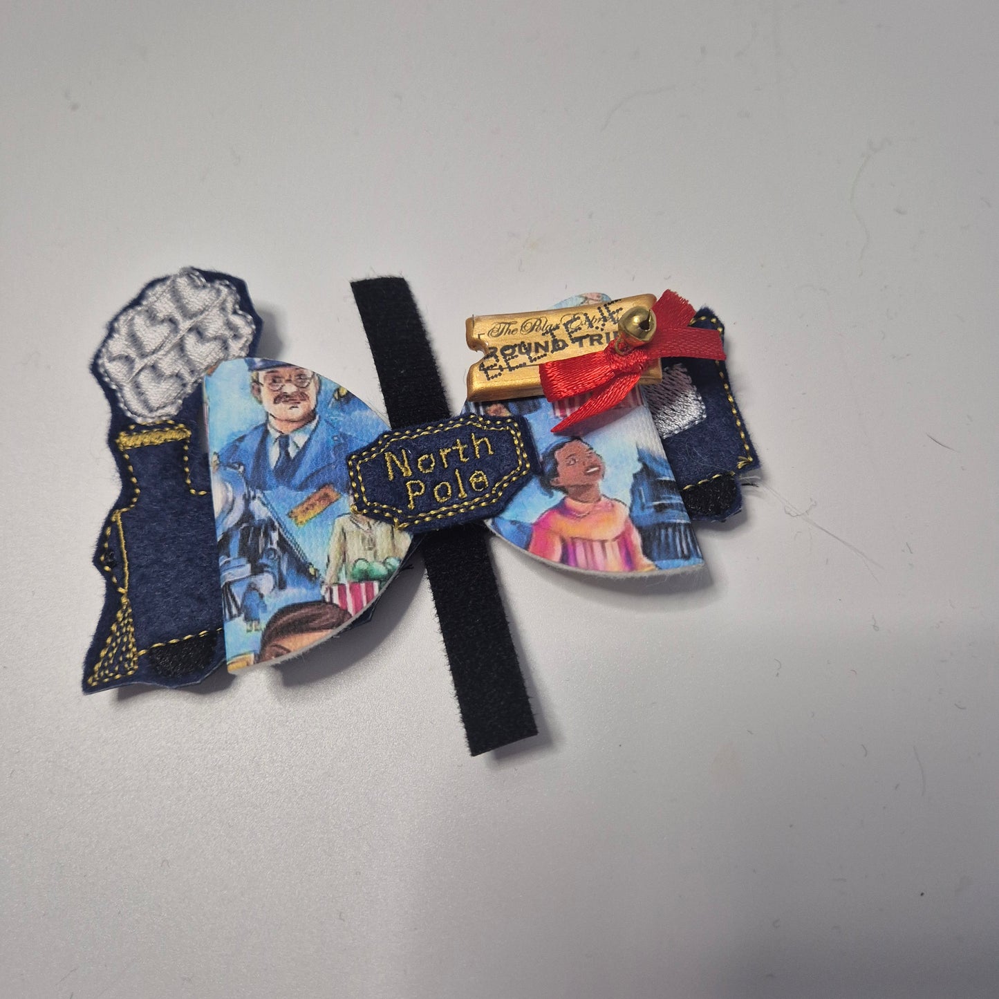 Polar express canvas/embroidered bowtie
