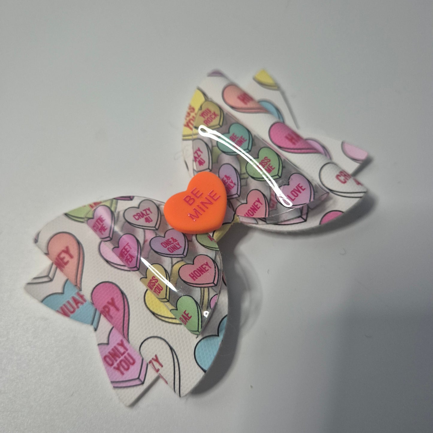 Love heart canvas bow
