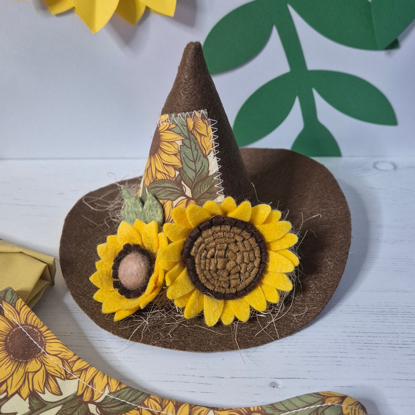 Sunflower scarecrow hat