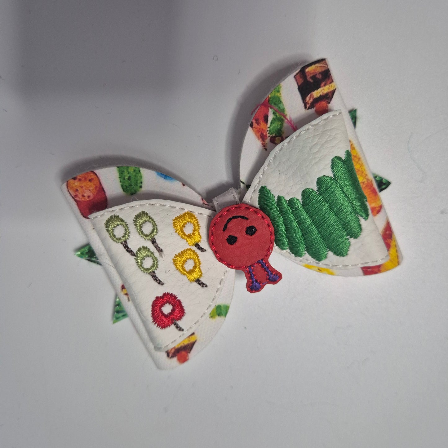 Hungry caterpillar canvas/embroidered bowtie