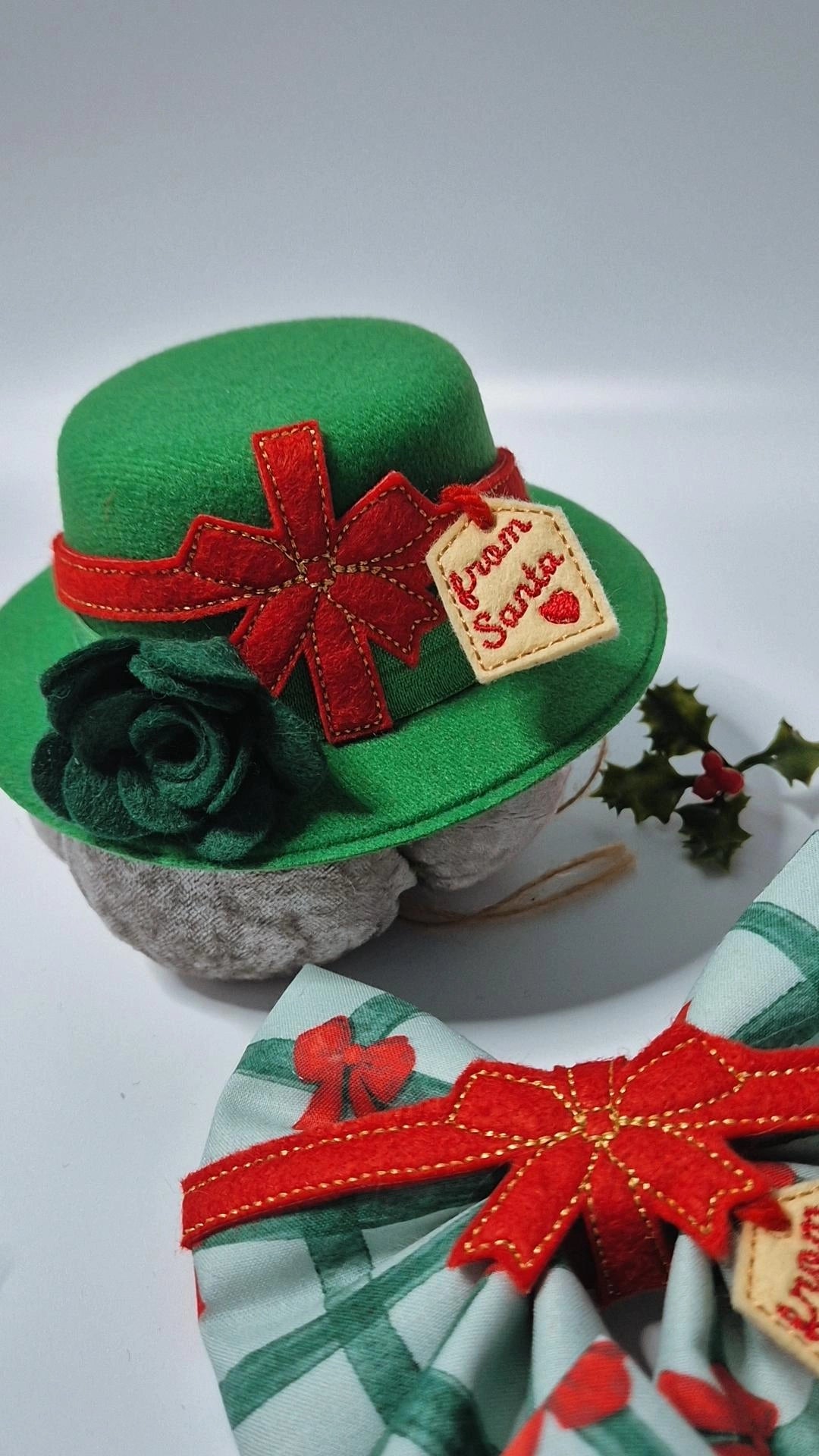 From santa embroidered bowler hat