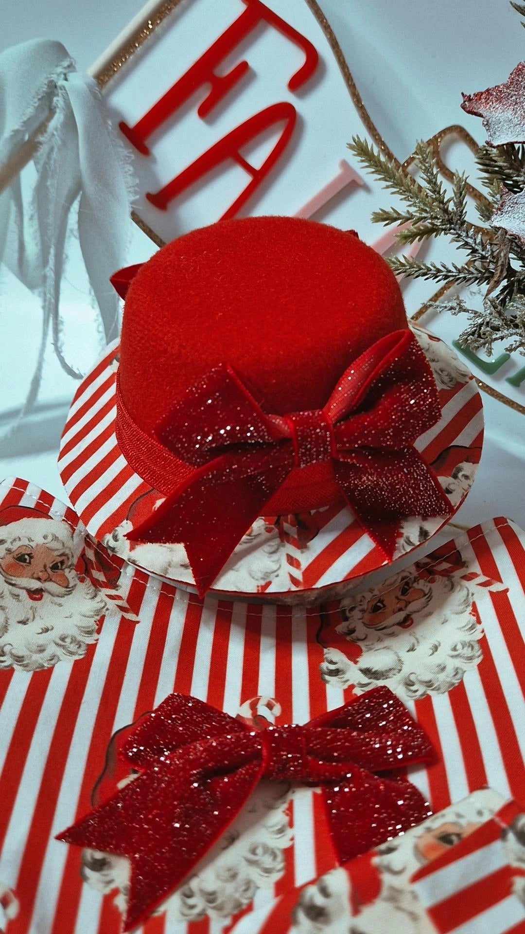 Retro santa bowler hat (limited available)