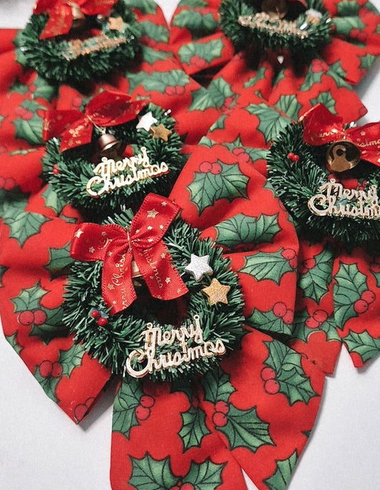 Christmas wreath sailor bow