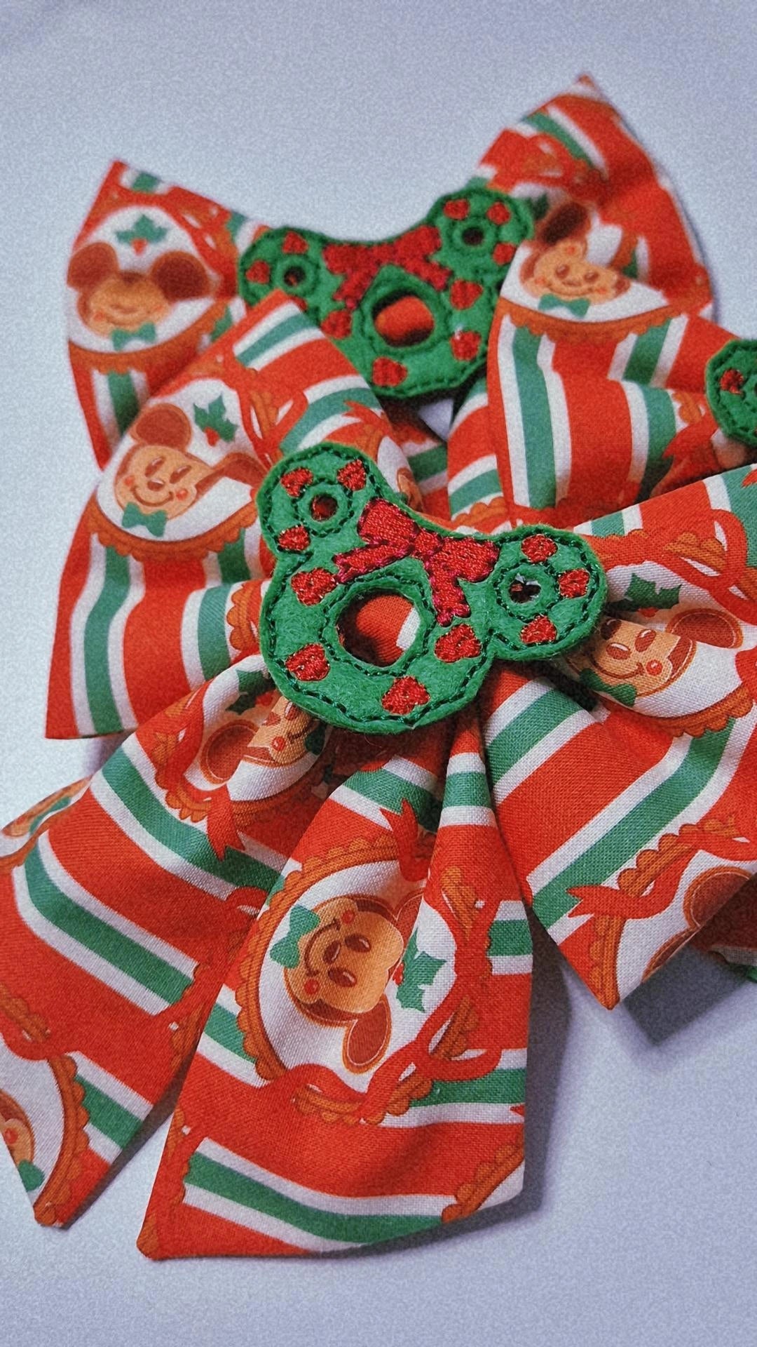 Christmas mouse frame embroidered sailor bow