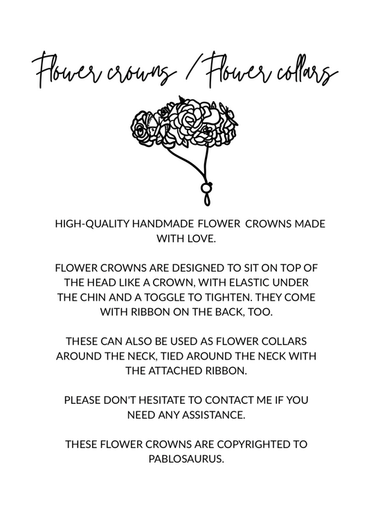 Mulberry rainbow flower crown (can be used as collar)