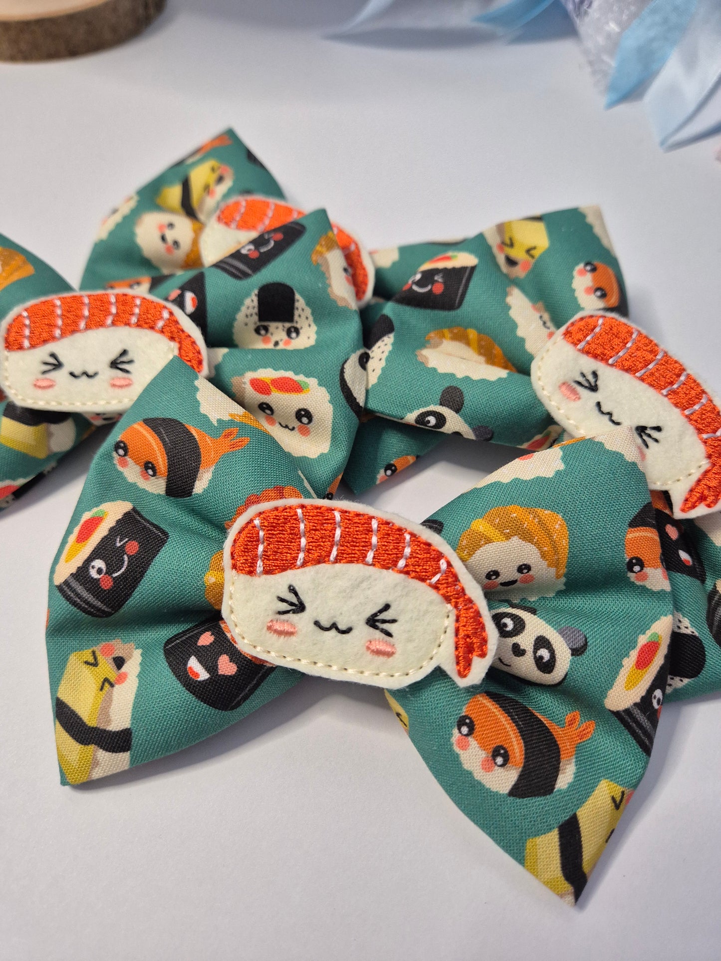Sushi embroidered bow