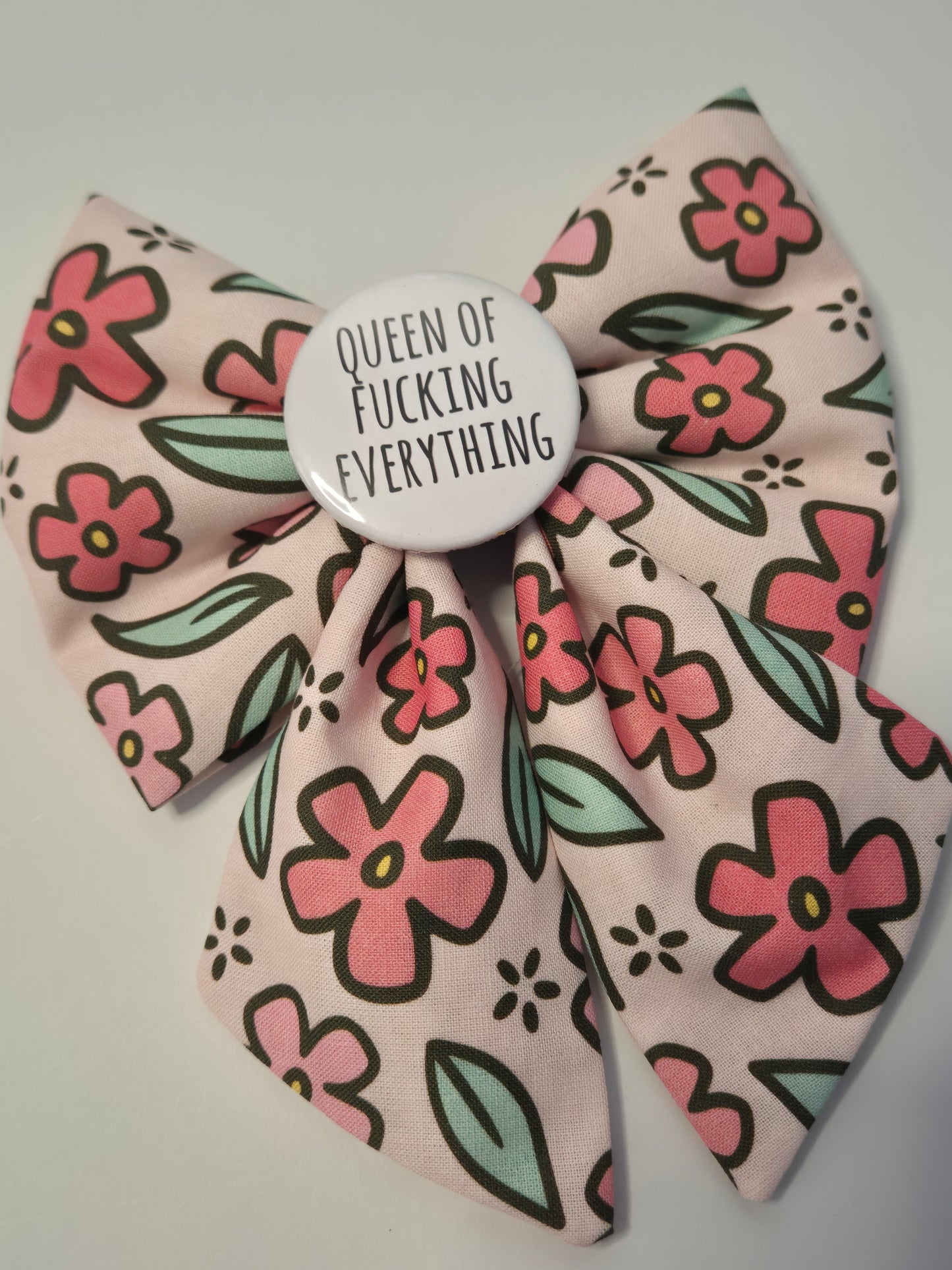 Queen of f everything slogan sailor bow