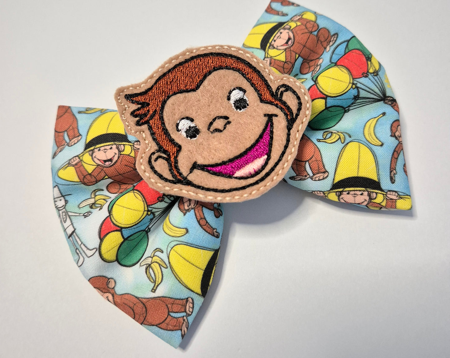 Curious monkey embroidered bowtie