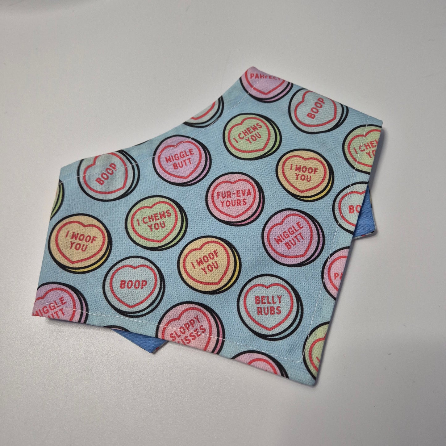 Small blue love hearts bandana