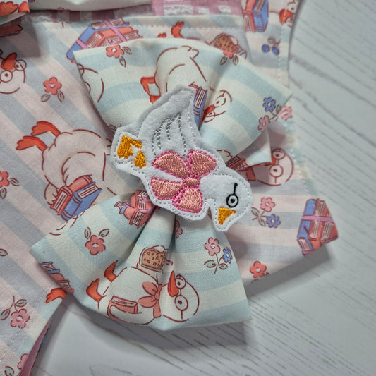 Silly goose book club embroidered bowtie