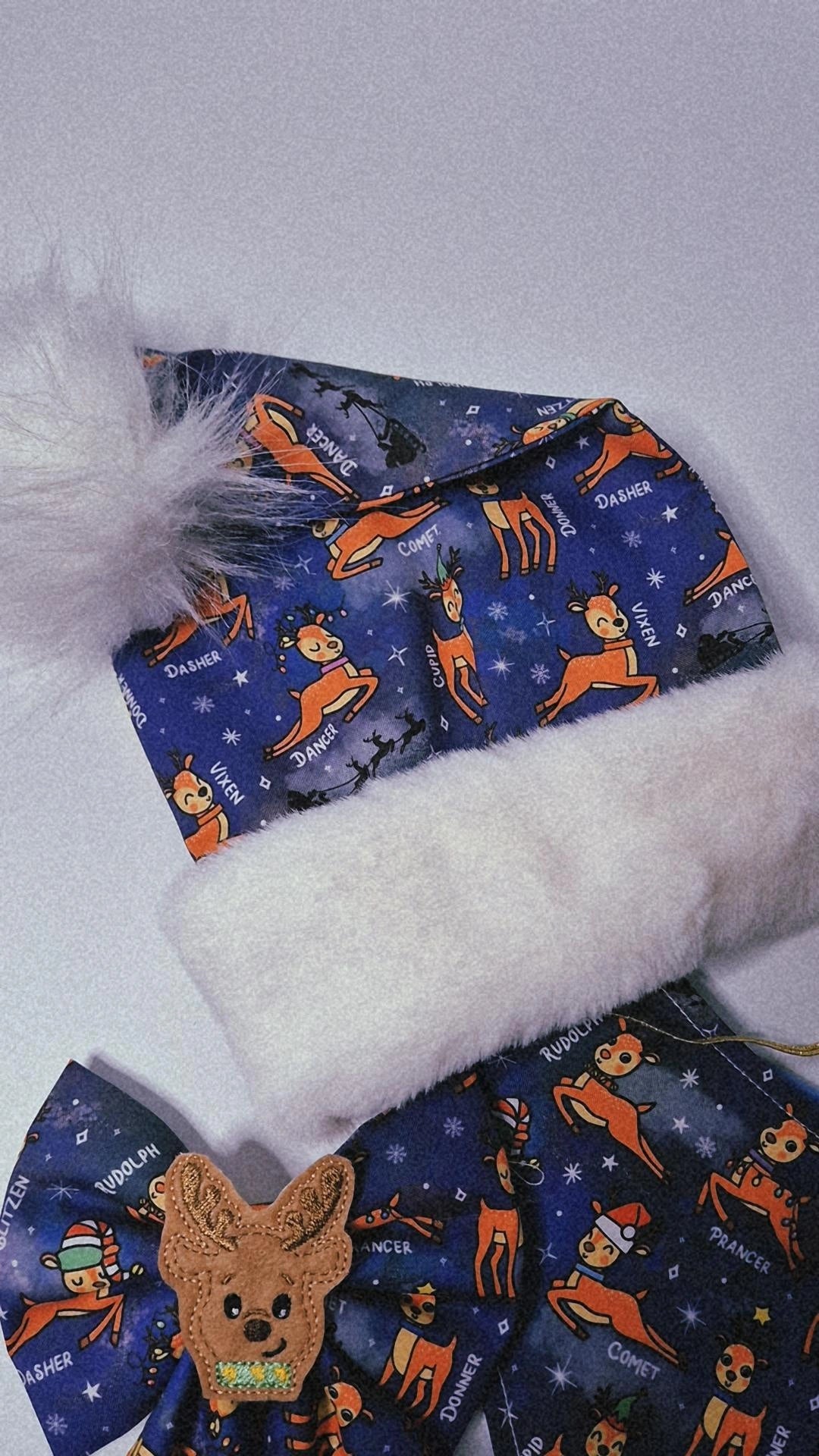 Santas reindeer luxury Santa hat