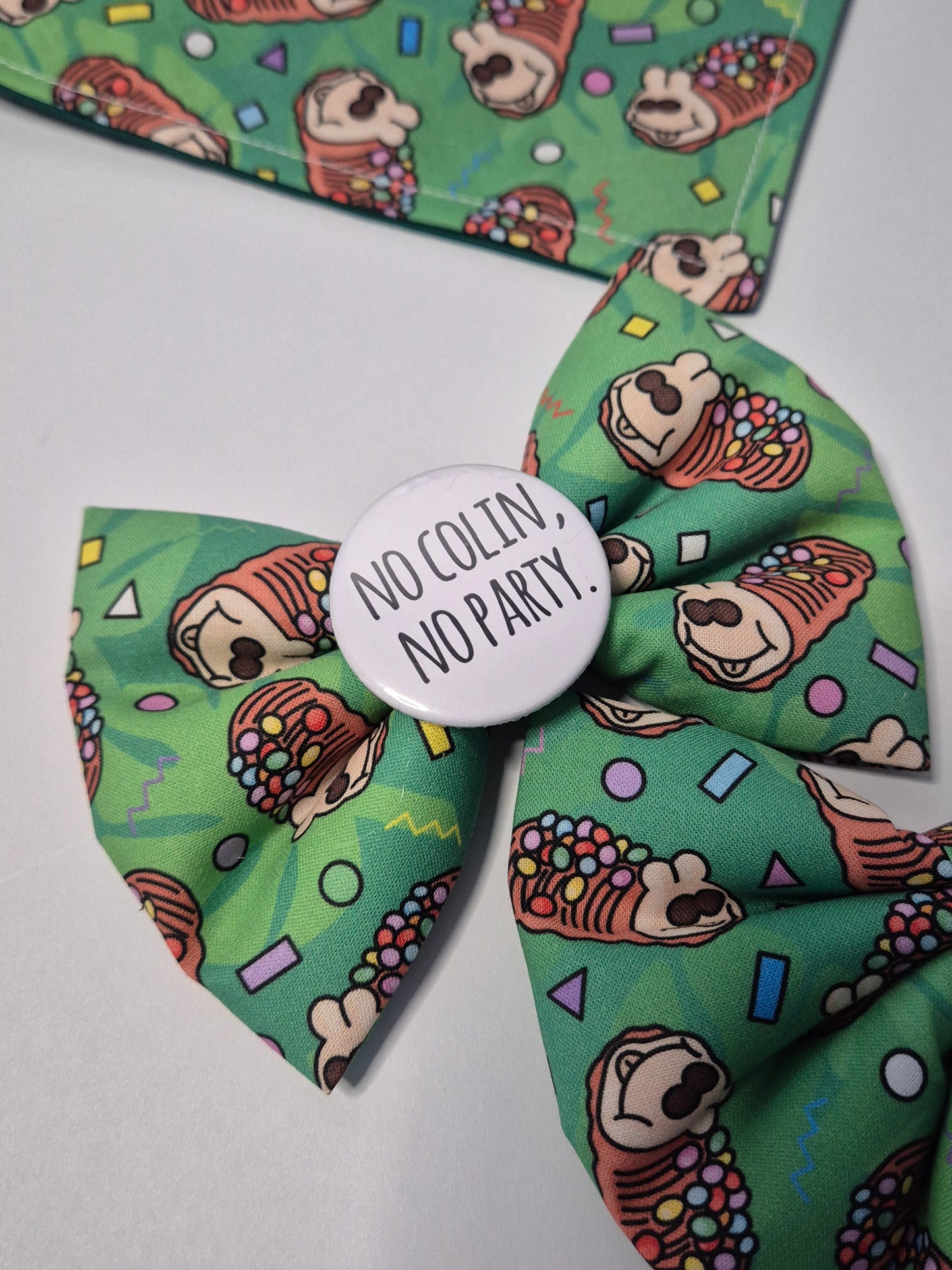 Caterpillar cake slogan bowtie
