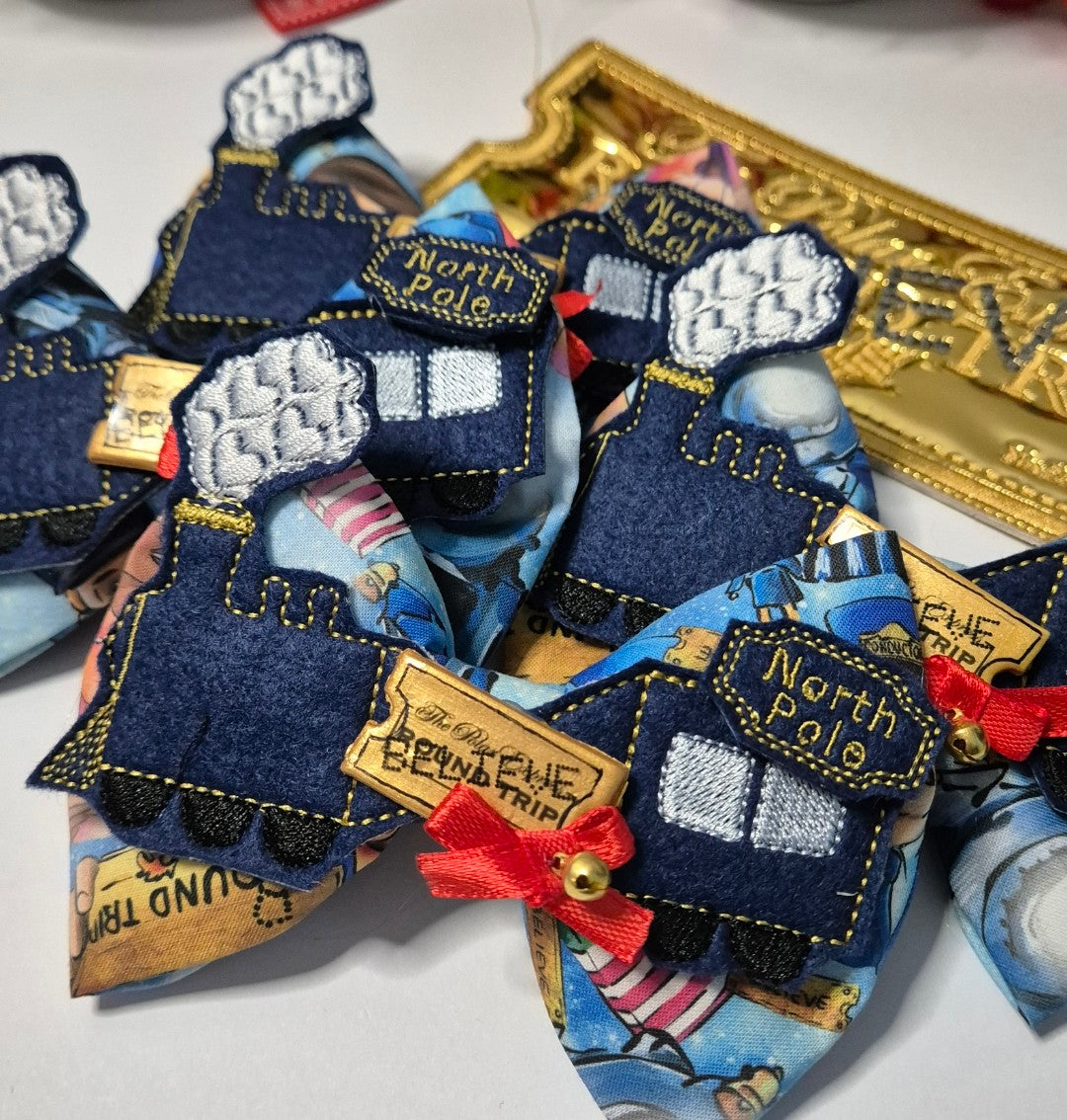 I believe embroidered train bowtie
