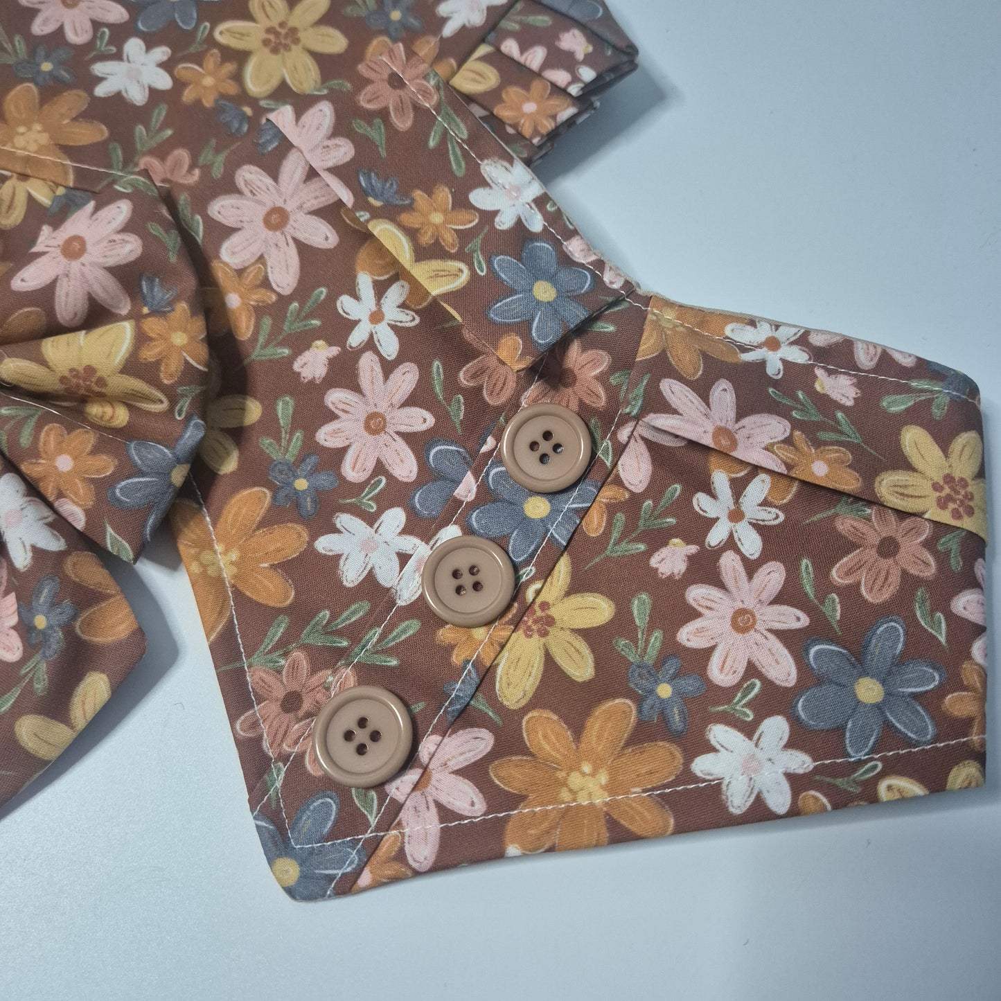 Autumn blooms collar shirt bandana
