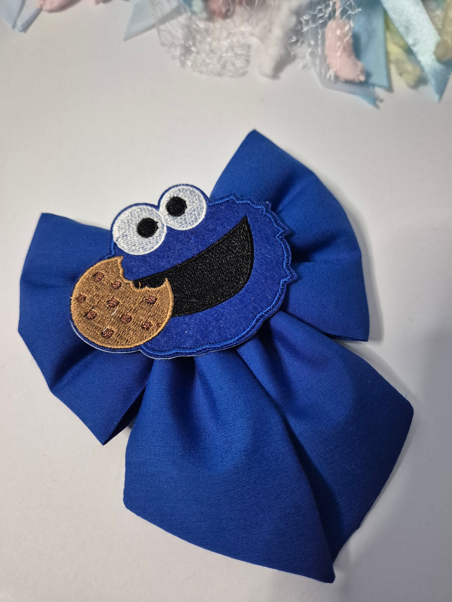 Blue monster large patch Sailor bow