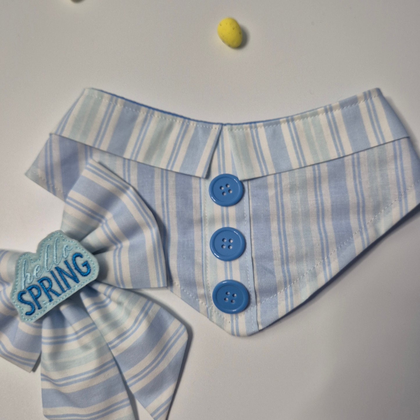 Blue stripe collar shirt bandana