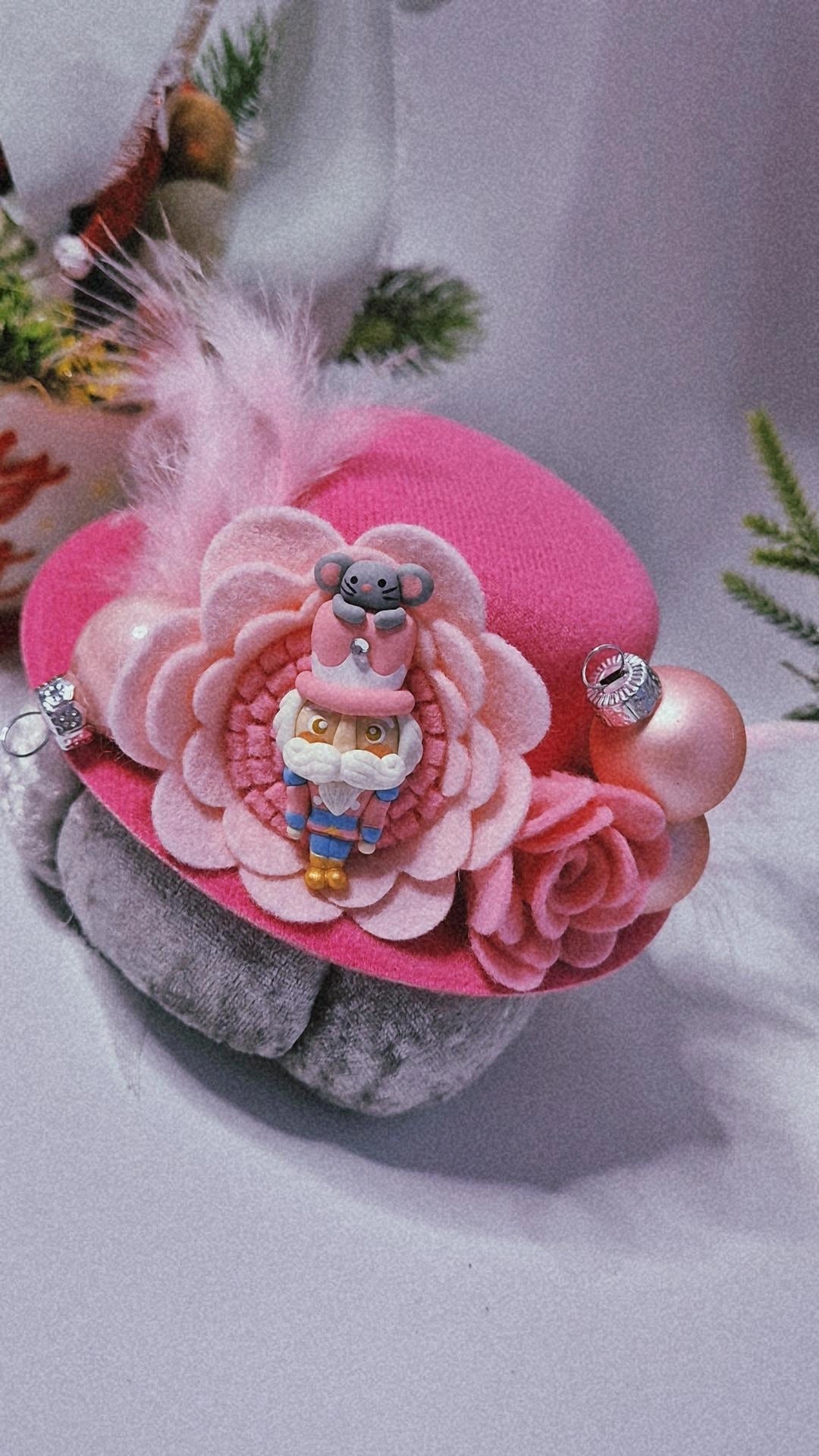 Pretty in pink nutcracker bowler hats (one available)