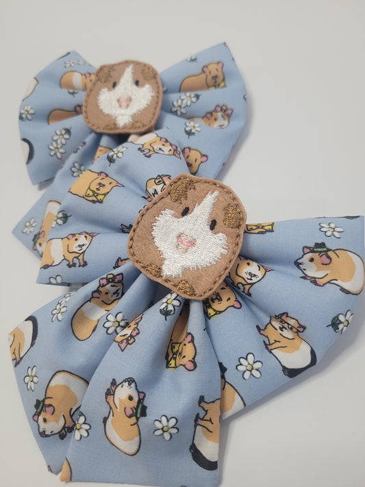 Guinea pig embroidered sailor bow