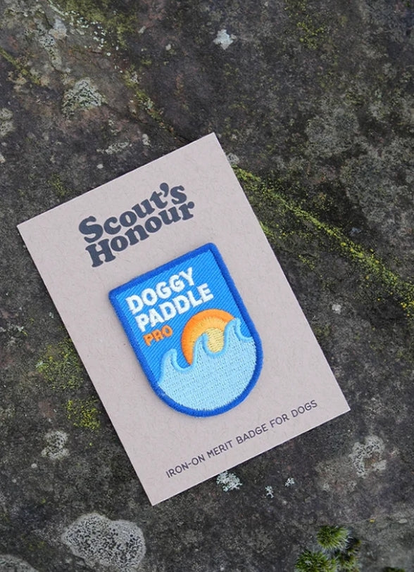 Doggy paddle pro iron on patch