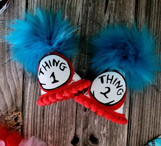 Thing 1 thing 2 luxury pom party hat