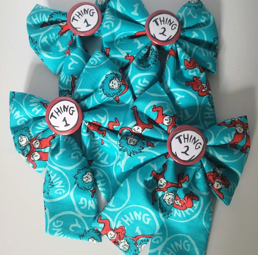 Thing 1 thing 2 sailor slogan bow