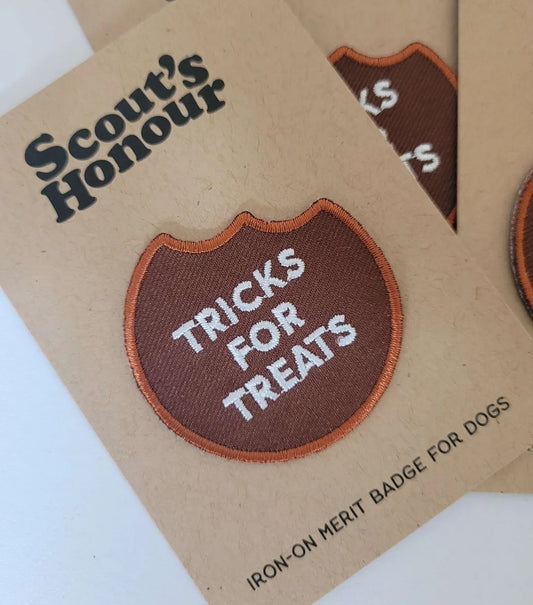 Scouts honour tricks for treats iron on patch