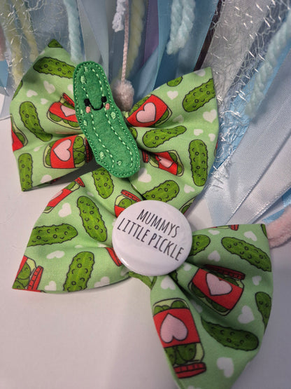 Mummy little pickle slogan bowtie