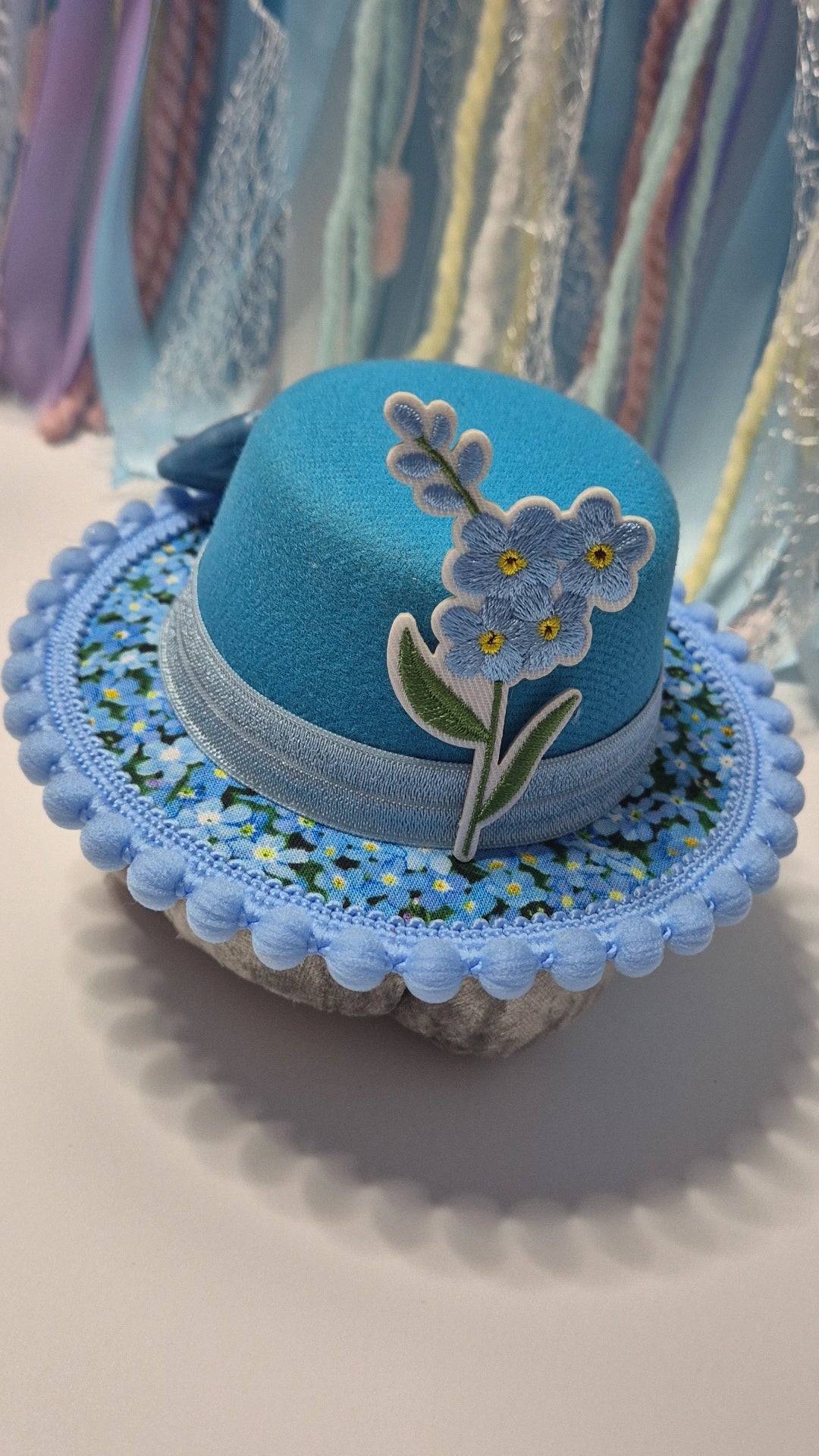 Forget me not bowler hat one available
