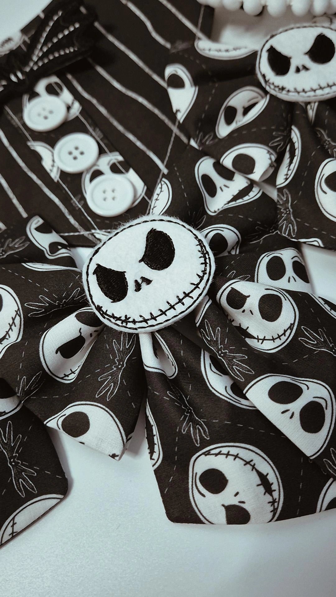 Jack face embroidered sailor bow