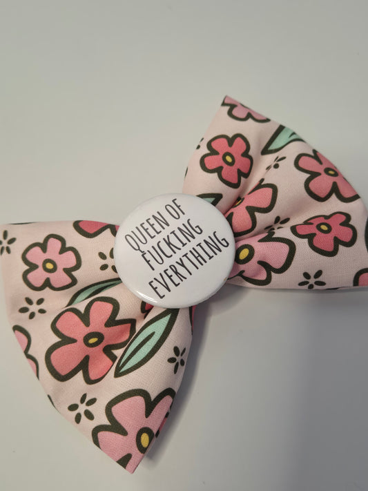 Queen of f everything slogan bowtie