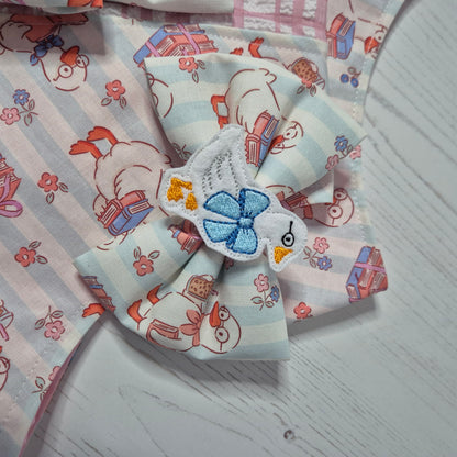 Silly goose book club embroidered bowtie