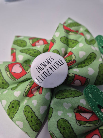 Mummy little pickle slogan bowtie
