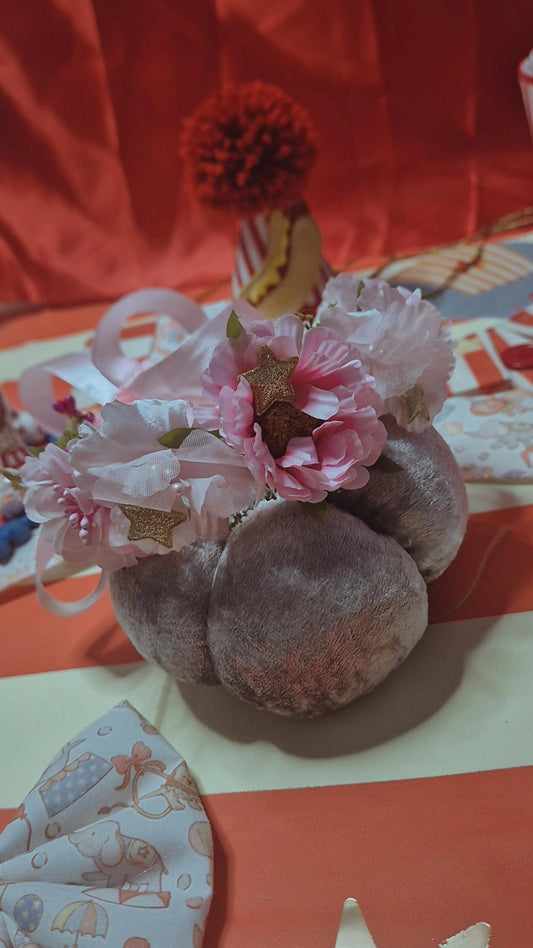 Pink gold star adjustable flower crown (can be used as collar) one off ready to ship
