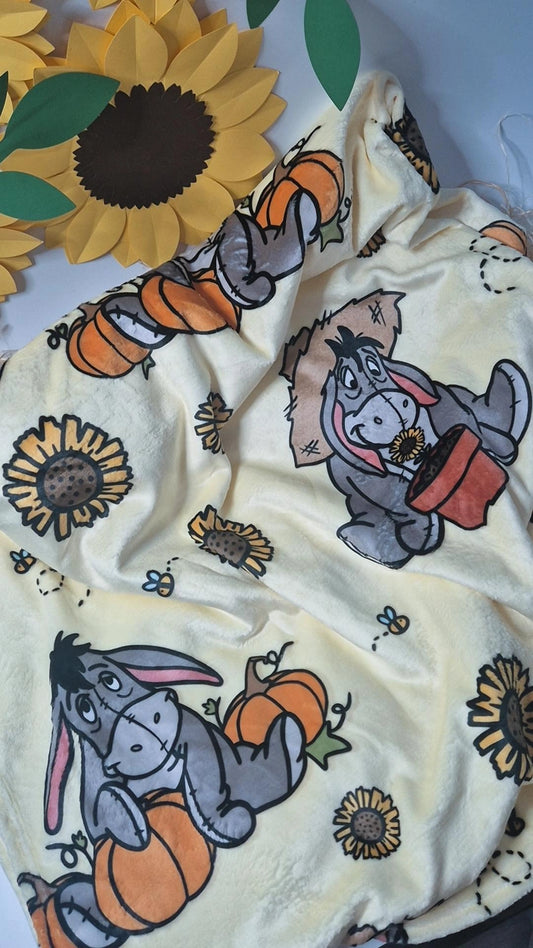 Sunflower donkey 150x150 fleece blanket