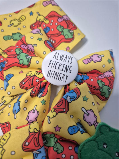 Im a hungry hippo embroidered sailor bow