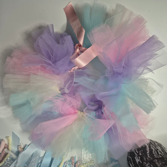 Pastel rainbow tutu 18"