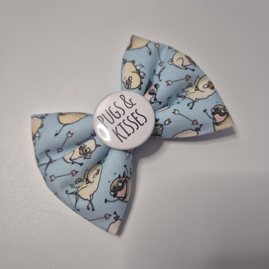 Pugs kisses bowtie