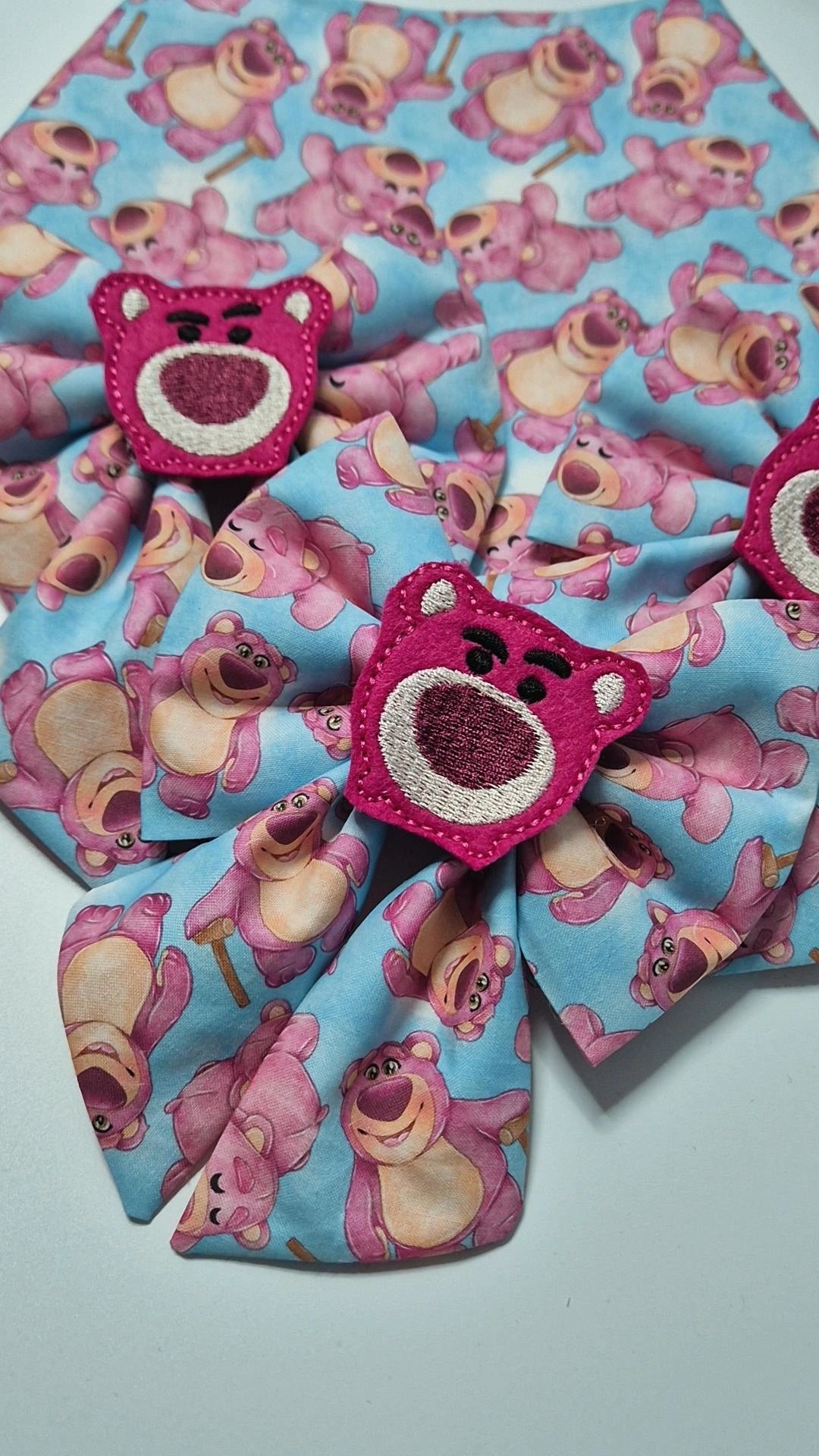 Strawberry bear embroidered sailor bow (bowtie option in listing)