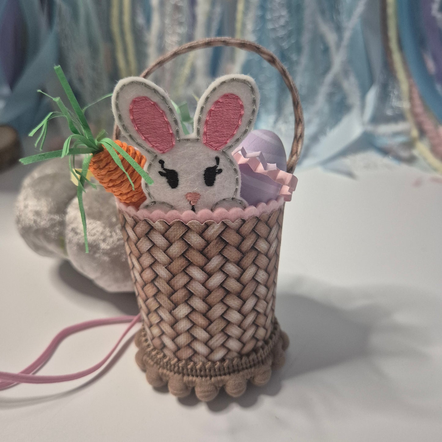 Pink easter basket hat