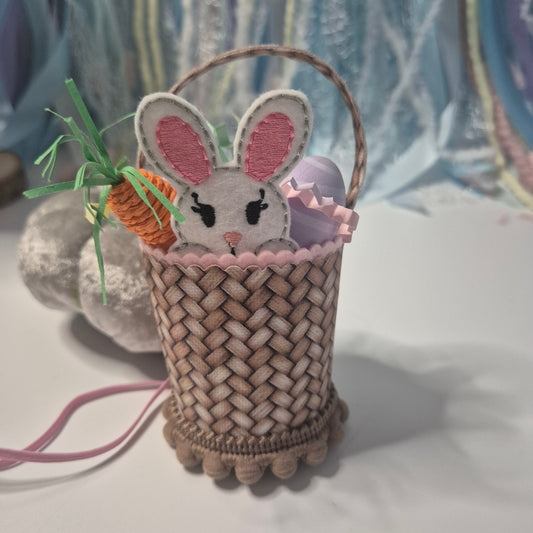 Pink easter basket hat