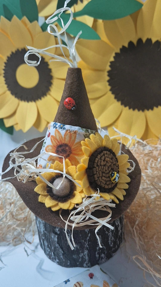 Sunflower patch scarecrow hat